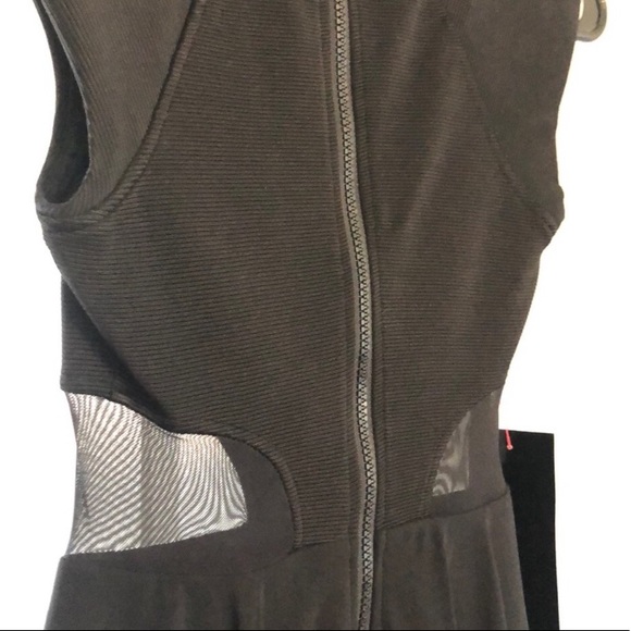 NWT Black Bebe Bodycon Dress With Sheer Train - Picture 7 of 8